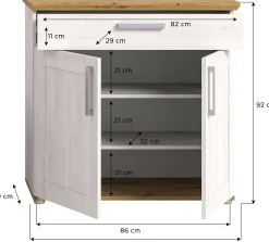 Schuhschrank Verona Xonox - Sibiu Lariks - 95x92x39 cm - Weiß/Natur