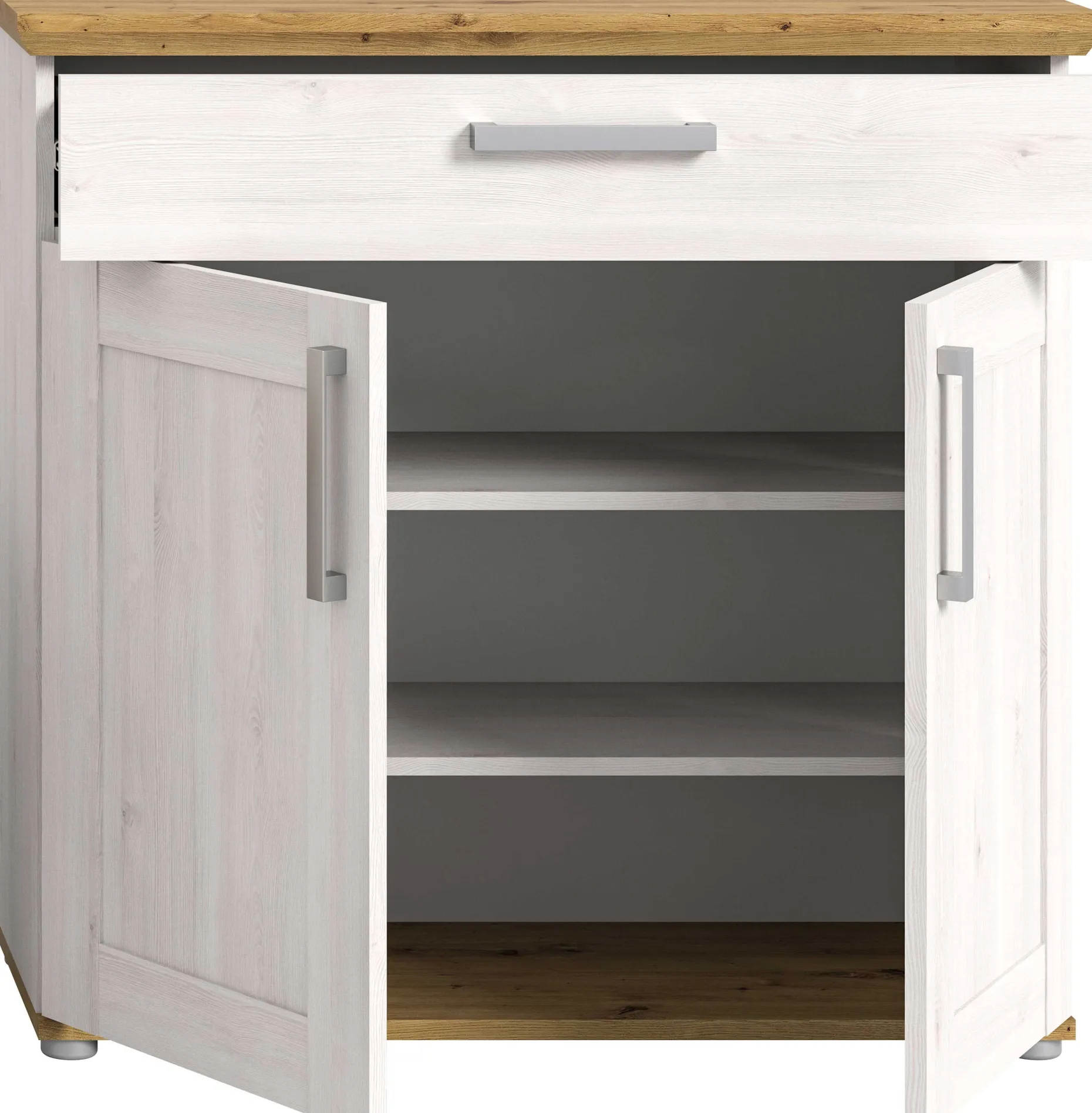 Schuhschrank Verona Xonox - Sibiu Lariks - 95x92x39 cm - Weiß/Natur