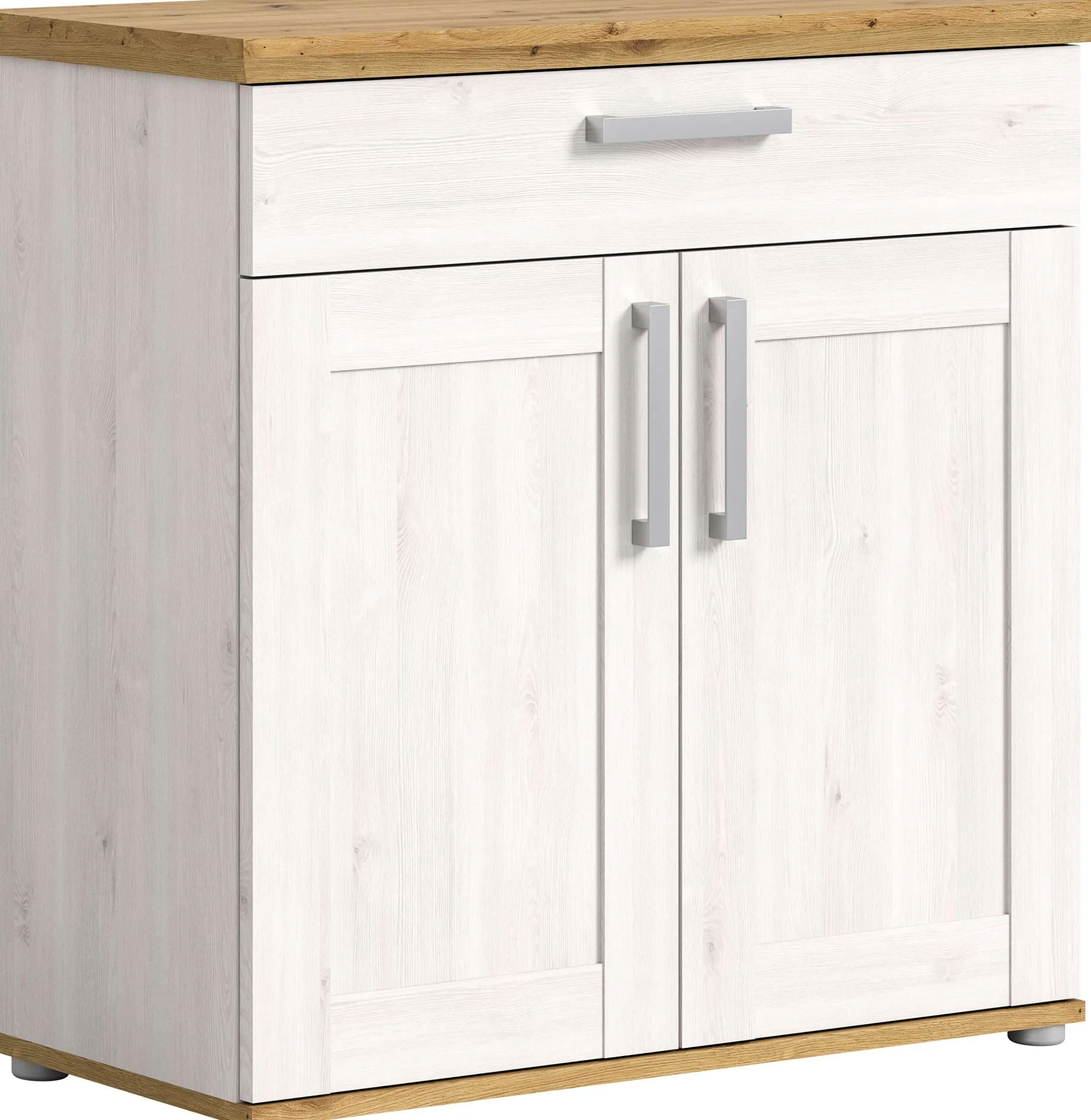 Schuhschrank Verona Xonox - Sibiu Lariks - 95x92x39 cm - Weiß/Natur