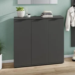 Schuhschrank Willian | 113 x 37 x 108 cm | Anthrazit-farbig