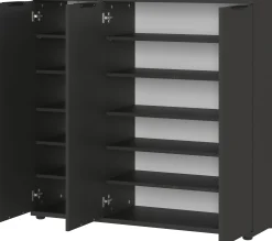 Schuhschrank Willian | 113 x 37 x 108 cm | Anthrazit-farbig