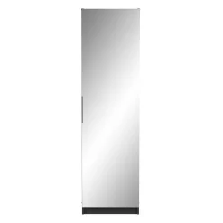 Schuhschrank Zayah - 50x20x180,50 cm - mit Spiegel - schwarz