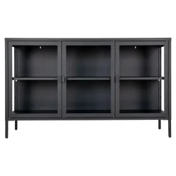 Schwarzes Brisbane Sideboard mit Glastüren