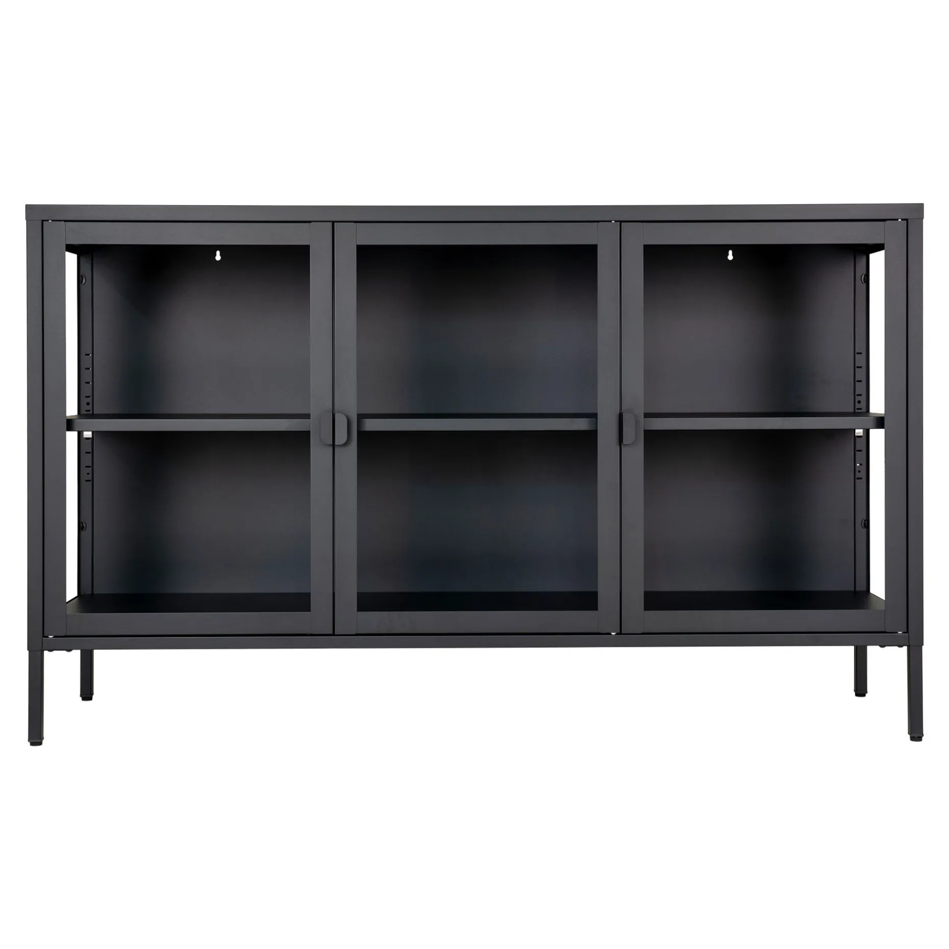 Schwarzes Brisbane Sideboard mit Glastüren