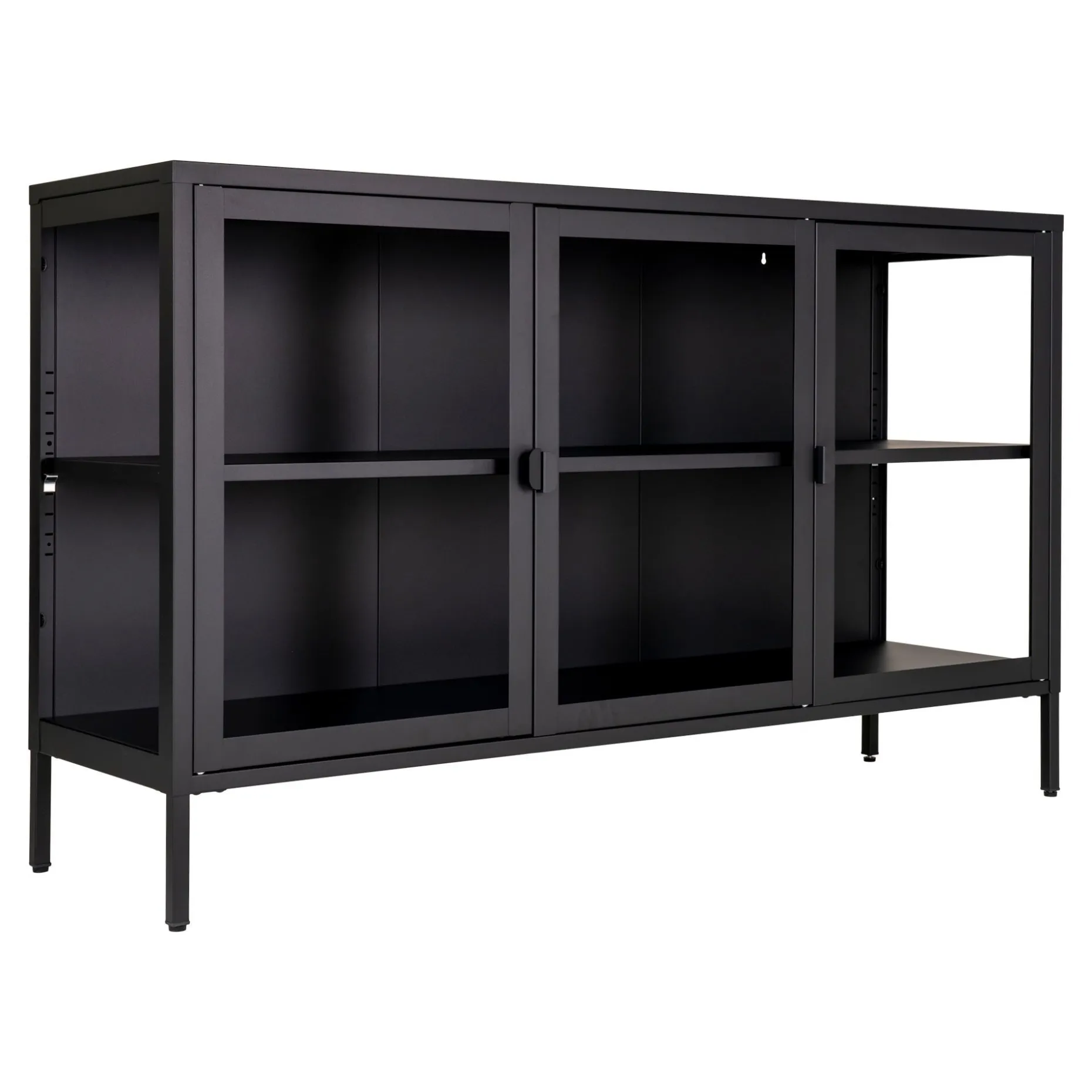 Schwarzes Brisbane Sideboard mit Glastüren