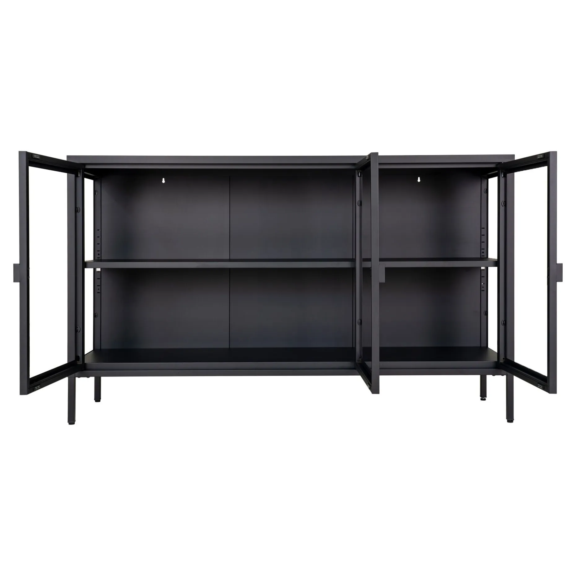Schwarzes Brisbane Sideboard mit Glastüren
