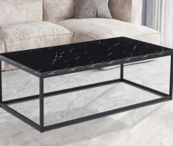 Rousseau es Marmordekor Couchtisch - Dallas | H-H 40 x B-L 120 x T-P 60 cm