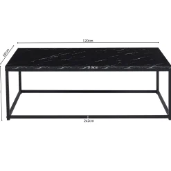 Rousseau es Marmordekor Couchtisch - Dallas | H-H 40 x B-L 120 x T-P 60 cm