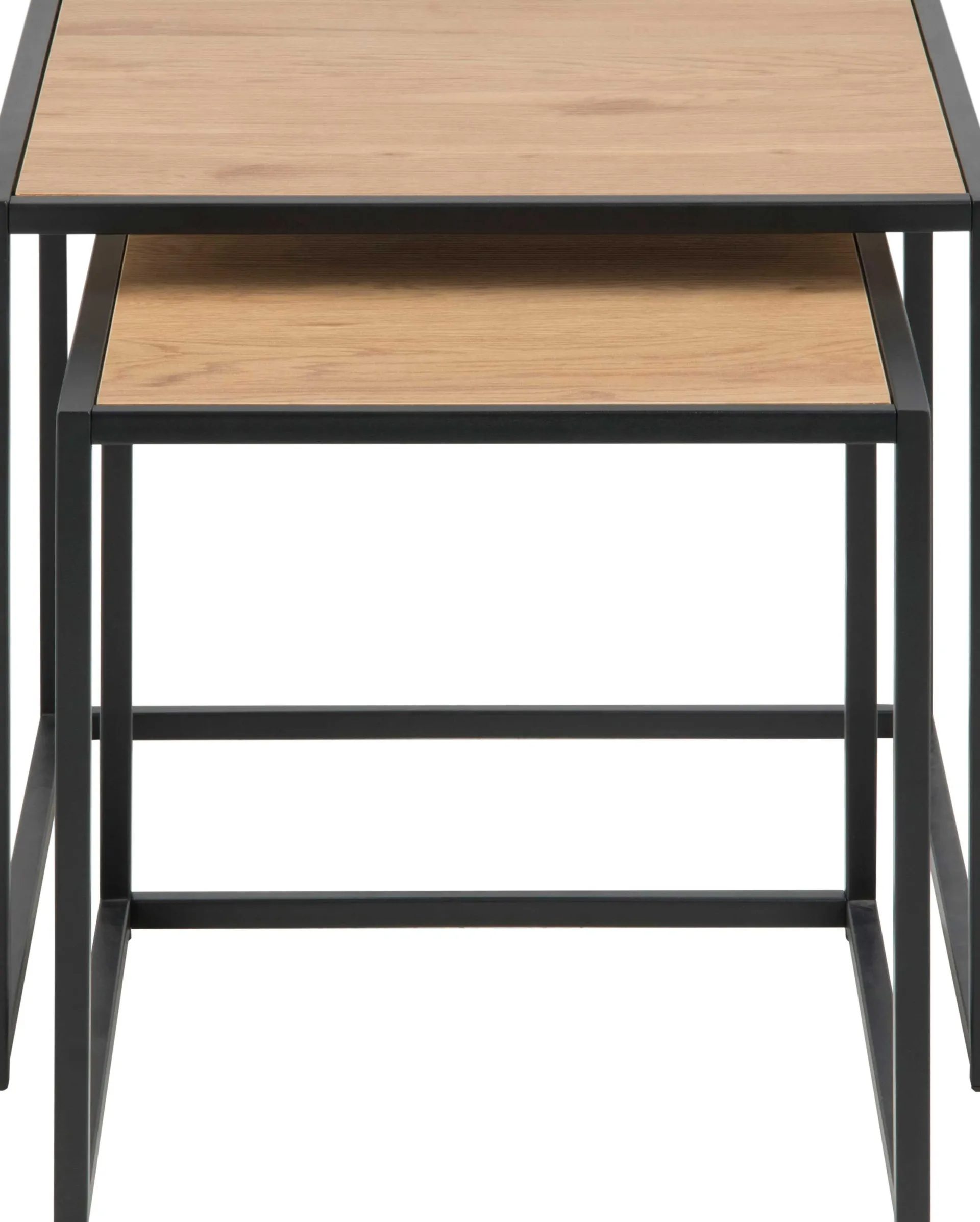 Emob Seaford Eiche Nischentische, schwarzer Stahlsockel, 50cm