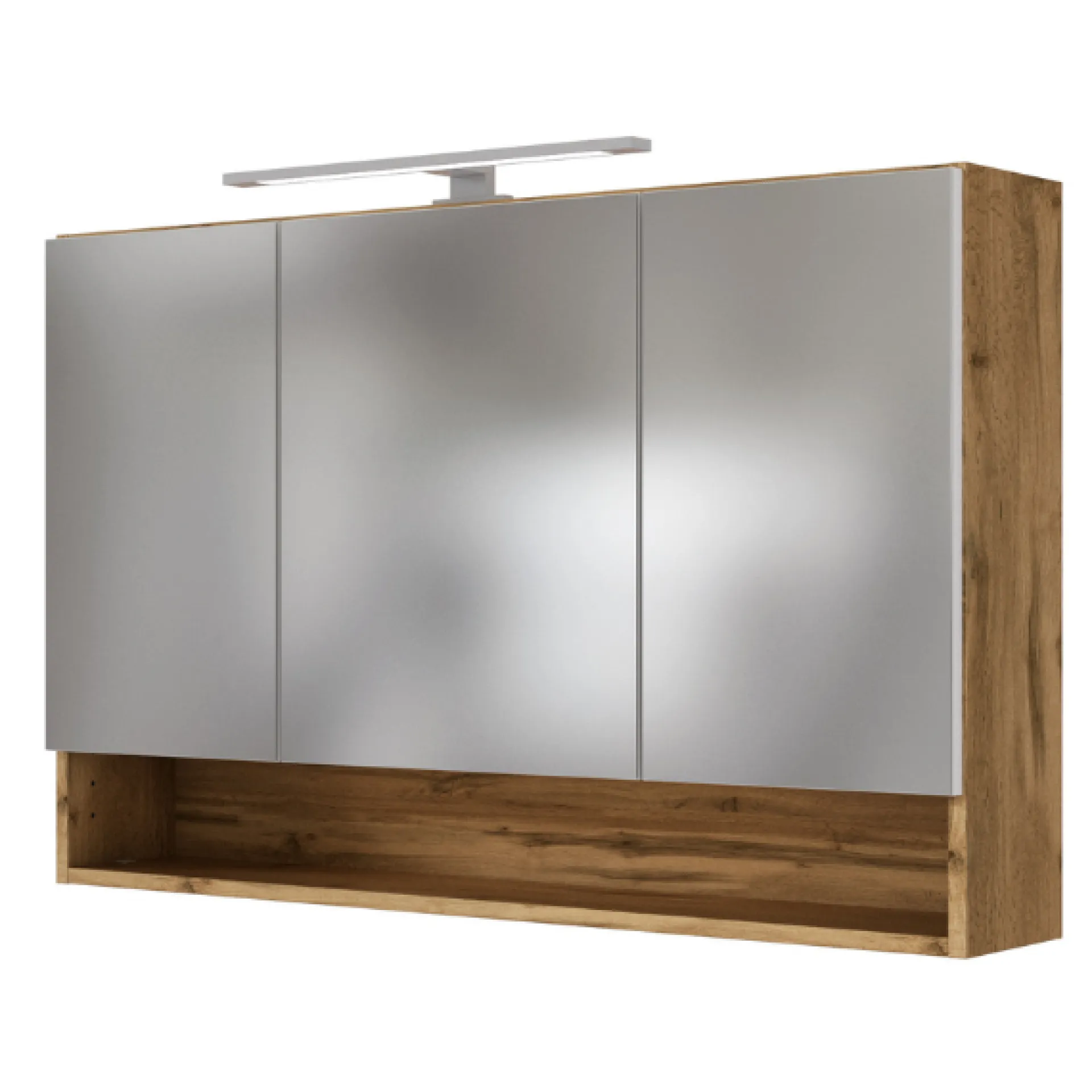 Held SefaBadezimmer : Spiegelschrank, Waschbeckenschrank, 2x Säulenschrank, Regal - Eiche/Weiß