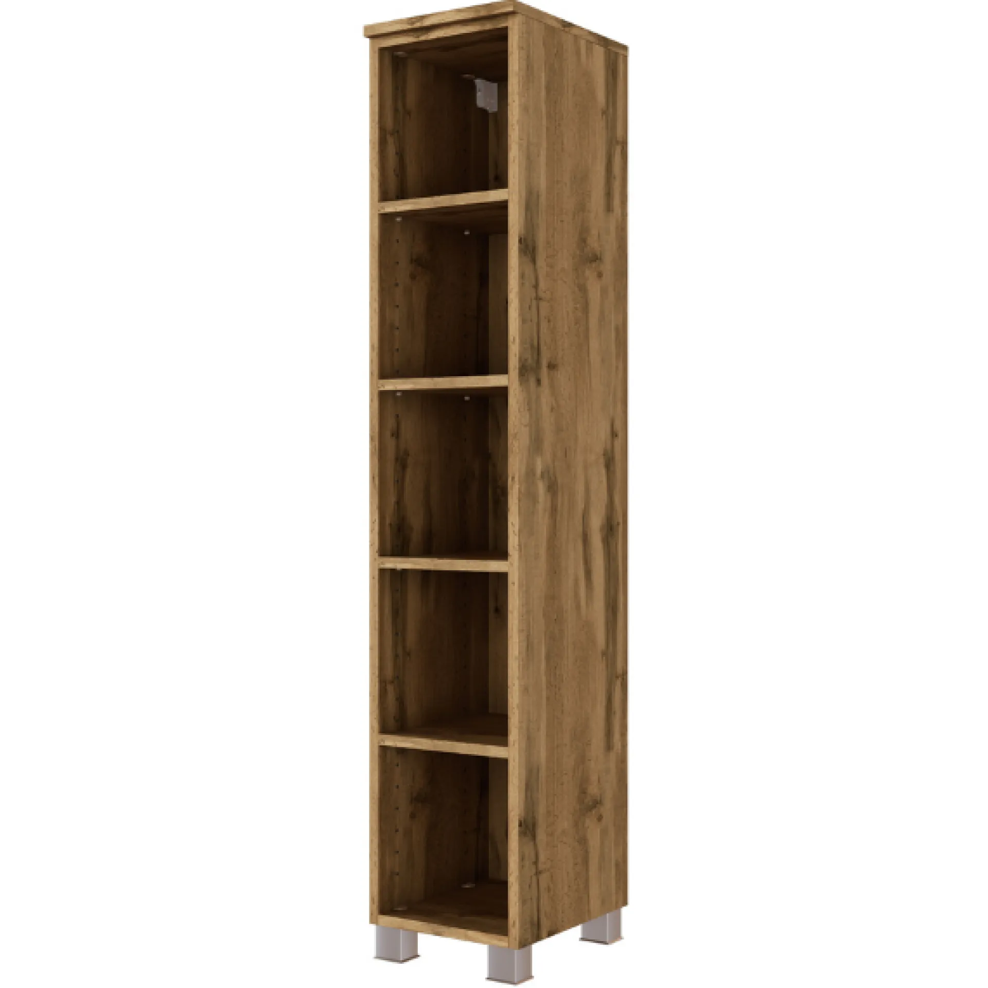 Held SefaBadezimmer : Spiegelschrank, Waschbeckenschrank, 2x Säulenschrank, Regal - Eiche/Weiß