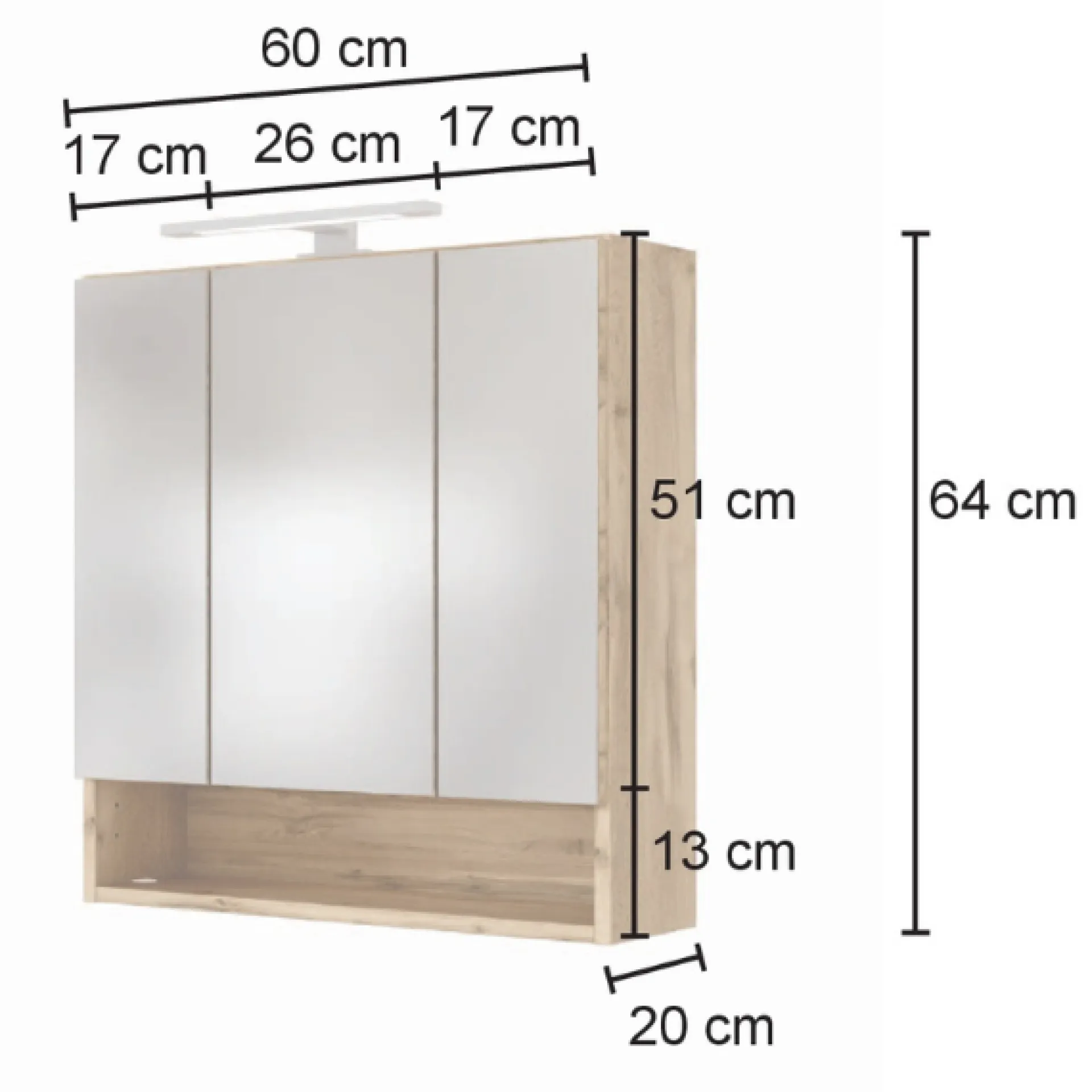 Held SefaBadezimmer : Spiegelschrank, Waschbeckenschrank, Säulenschrank, Ablageschrank - Eiche/Weiß
