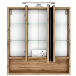 Held SefaBadezimmer : Spiegelschrank, Waschbeckenschrank, Säulenschrank, Ablageschrank - Eiche/Weiß