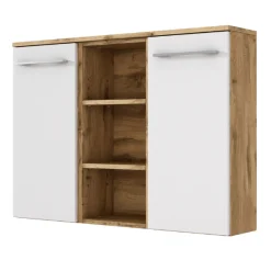 Held SefaBadezimmer : Spiegelschrank, Waschbeckenunterschrank, Regal, Ablageschrank - Eiche/Weiß