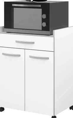 Seitenschrank mit Rollen Smoothy Weiß