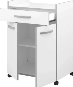 Seitenschrank mit Rollen Smoothy Weiß