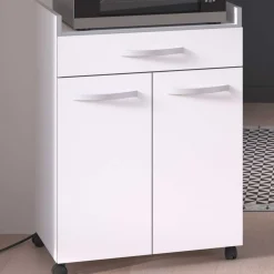 Seitenschrank mit Rollen Smoothy Weiß