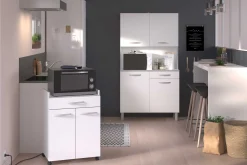 Seitenschrank mit Rollen Smoothy Weiß