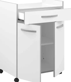 Seitenschrank mit Rollen Smoothy Weiß