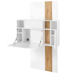 Emob Sekretär Inovo 120cm 1 Tür - weiß/Eiche