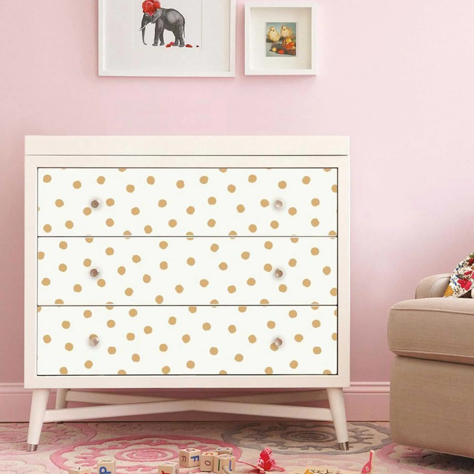 RoomMates Selbstklebende Tapete Gold Dot