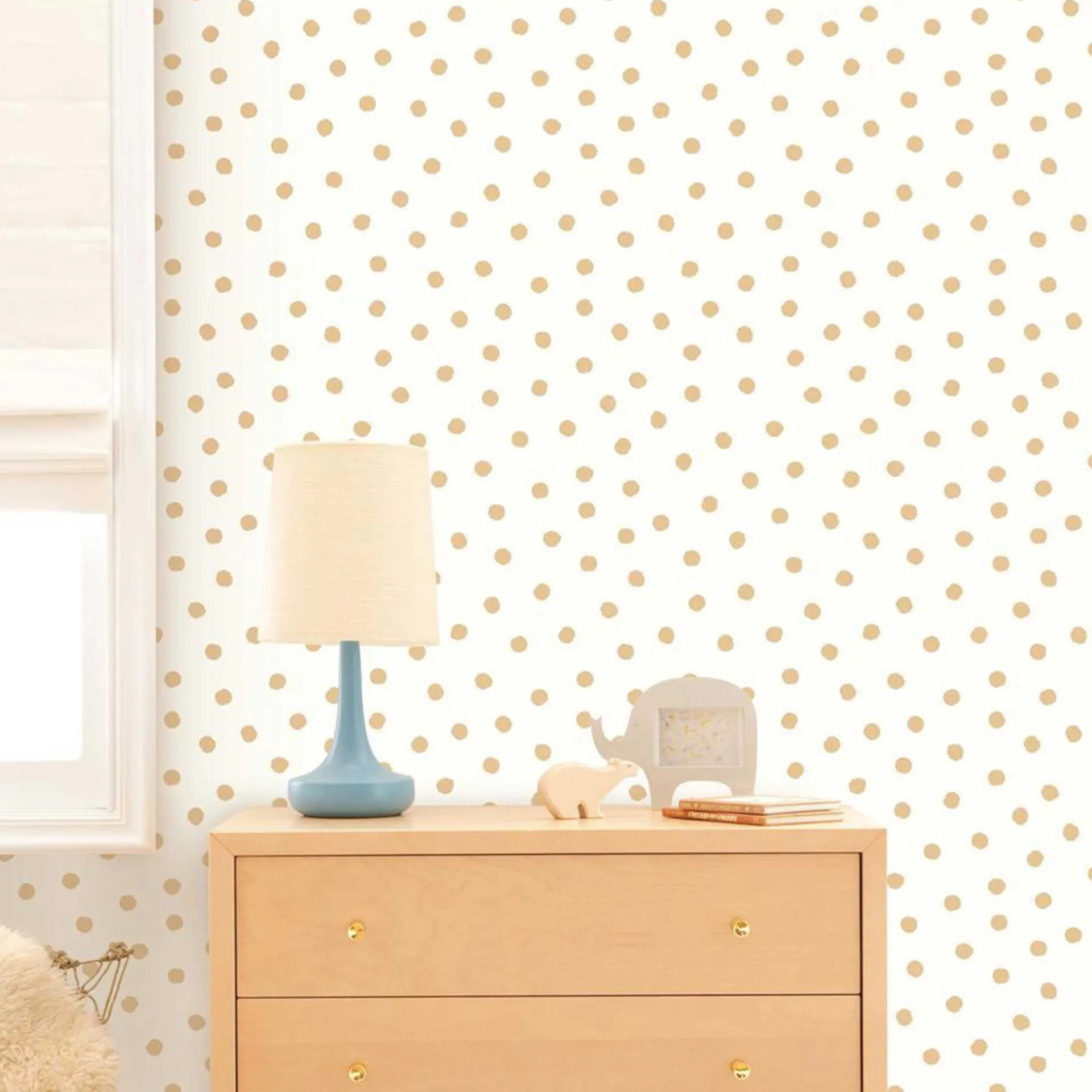 RoomMates Selbstklebende Tapete Gold Dot