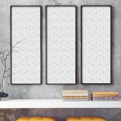 RoomMates Selbstklebende Tapete Striped Hexagon - weiß/grau