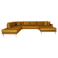 House Nordic Senfes Lido U-Sofa Open End mit Naturholzbeinen