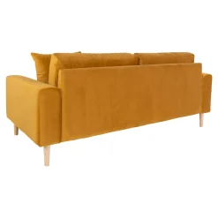 House Nordic Senfes Samtsofa mit Holzbeinen