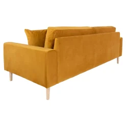 House Nordic Senfes 3-Sitzer-Sofa aus Samt mit Kissen