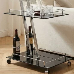 Haku Servierwagen Sam - 60x40x72 cm - Sicherheitsglas/