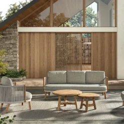 Gescova Sessel für den Außenbereich Mendoza - - 83x80x90 cm - beige/Teak