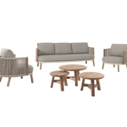 Gescova Sessel für den Außenbereich Mendoza - - 83x80x90 cm - beige/Teak