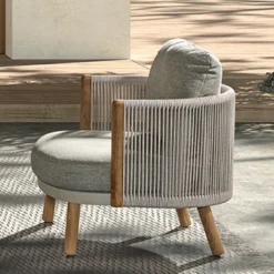 Gescova Sessel für den Außenbereich Mendoza - - 83x80x90 cm - beige/Teak