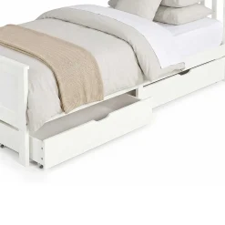 Set aus 2 Aufbewahrungsschubladen - 95x51x20cm - massivem Kiefernholz - weiß