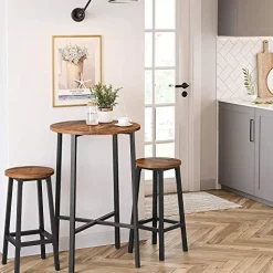 Vasagle Set aus 2 hohen Industriehockern, Stahl, einfache Montage