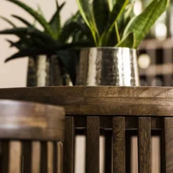 Emob Set aus 2 runden Couchtischen Goma mit Ablage - Mangoholz