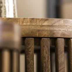 Emob Set aus 2 runden Couchtischen Goma mit Ablage - Mangoholz