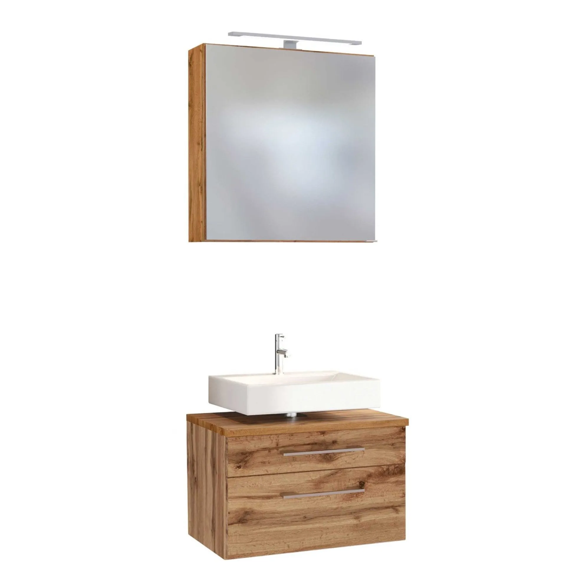 Held Set aus Waschtischunterschrank und Spiegelschrank Dasa 60cm - Eiche wotan