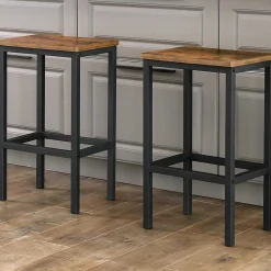Vasagle Set aus zwei Barhockern Isolde - braun/schwarz