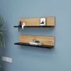 Shelf Wandregal | 100 % MELAMIN | Atlantische Kiefer, Schwarz