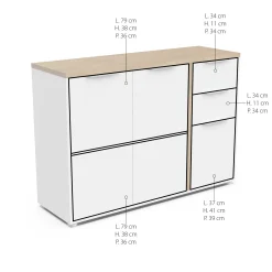 Sideboard Access | 121,5 x 39,6 x 85,6 cm | Weiß