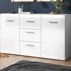 Sideboard Allan 144cm mit 2 Türen und 3 Schubladen - weiß