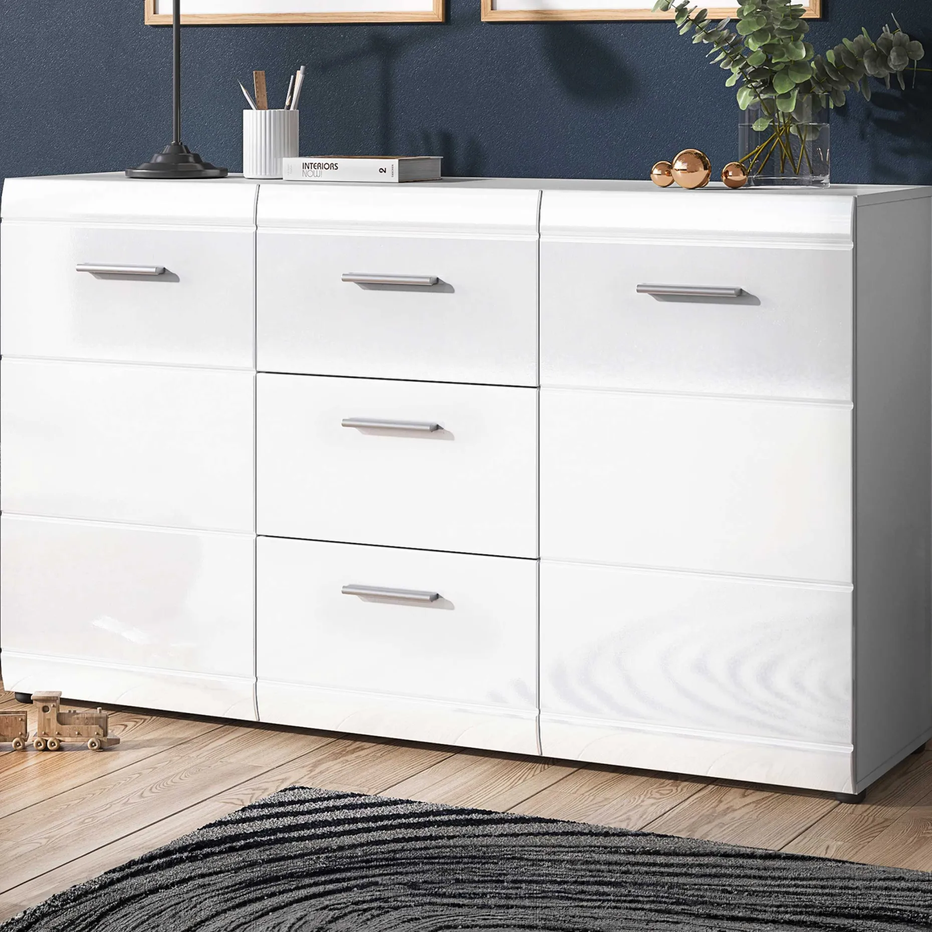 Sideboard Allan 144cm mit 2 Türen und 3 Schubladen - weiß