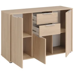 Sideboard Axel 120cm 3 Türen 2 Schubladen - Eiche