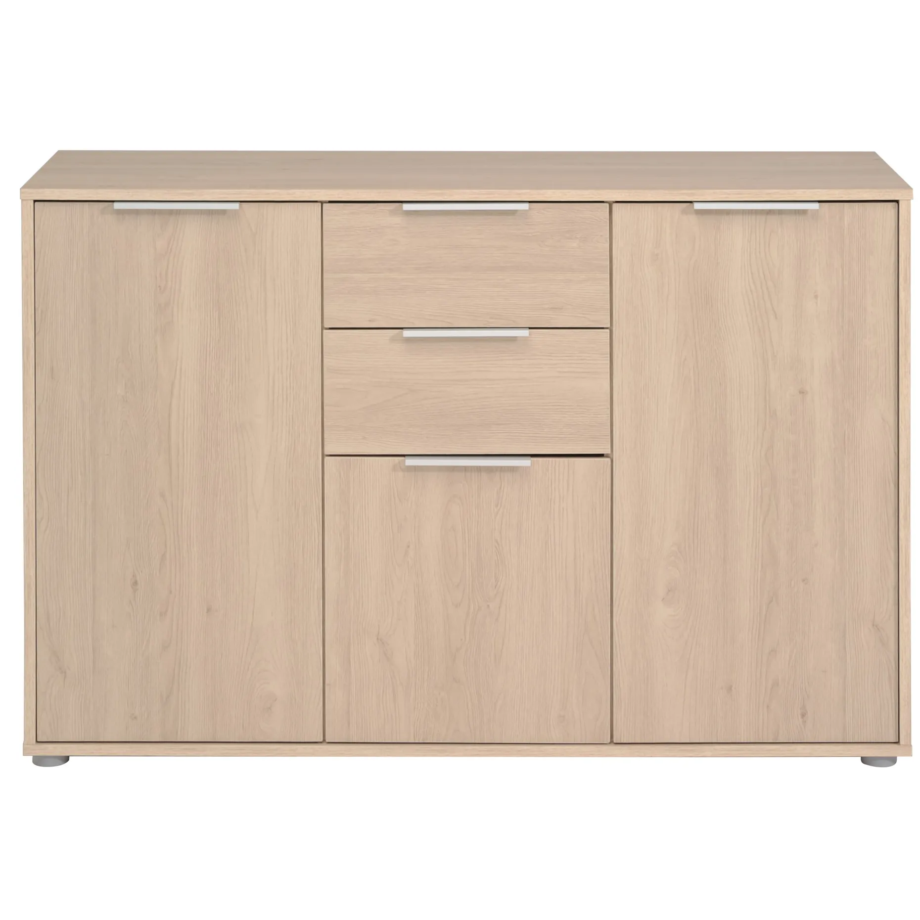 Sideboard Axel 120cm 3 Türen 2 Schubladen - Eiche