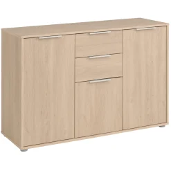 Sideboard Axel 120cm 3 Türen 2 Schubladen - Eiche