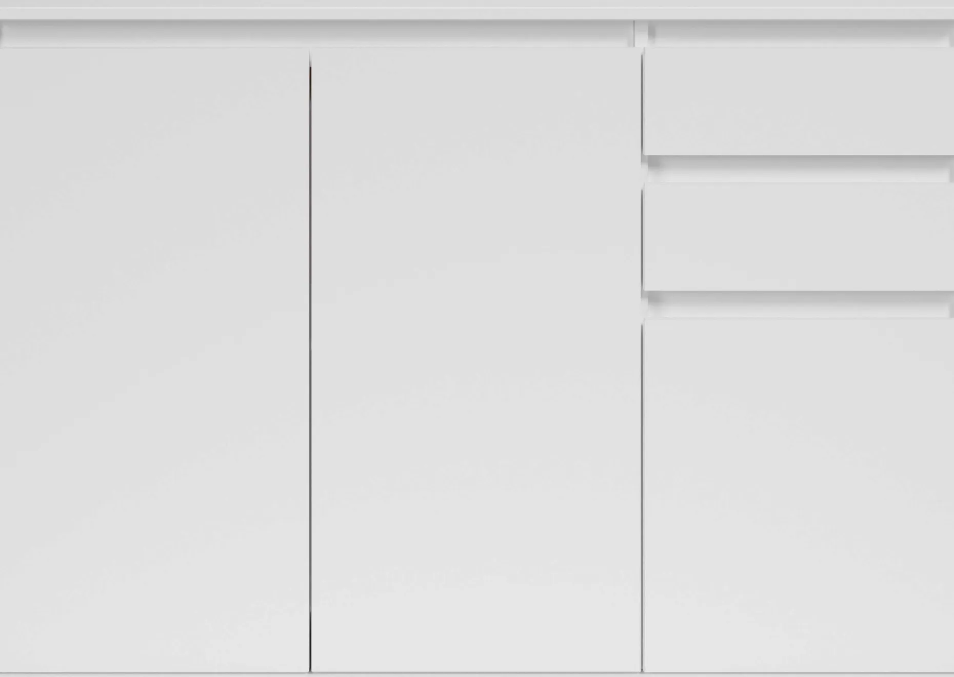Sideboard Brest - 119x35x84cm - 3 Türen und 2 Schubladen - weiß