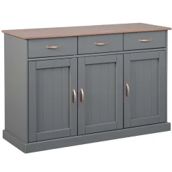 Sideboard Cerci 131cm mit 3 Türen und 3 Schubladen - grau