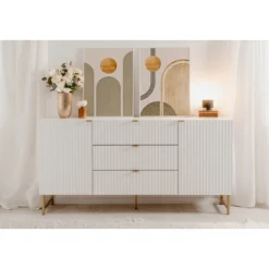 Sideboard Edith-weiß/gold